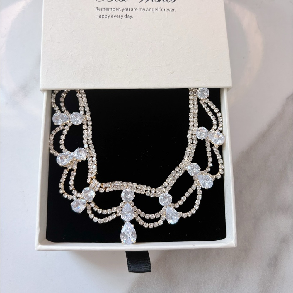 Statement Crystal Layered Necklace